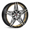 Aro 15x7" 4x100 ET35 CB73.1 Negro Maquinado con Detalle Dorado