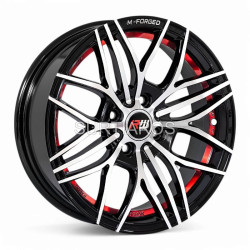 Aro 15x7" 4x100 ET30 CB73.1 Negro Maquinado con Detalle Rojo
