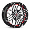 Aro 15x7" 4x100 ET30 CB73.1 Negro Maquinado con Detalle Rojo