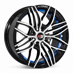 Aro 15x7" 4x100 ET30 CB73.1 Negro Maquinado con Detalle Azul