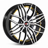 Aro 15x7" 4x100 ET30 CB73.1 Negro Maquinado con Detalle Dorado