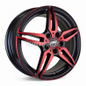 Aro 17x7" 5x114.3 ET32 CB73.1 Negro Mate Maquinado Rojo