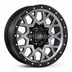 Aro 17x9" 6x114.3 ET0 CB66.1 Negro Mate con Anillo y Maquinado