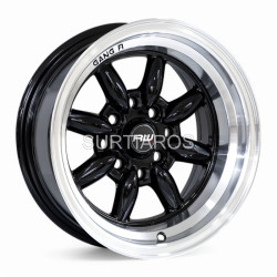 Aro 13x8" 8x100/114.3 ET-7 CB73.1 Negro Brillante con Labio Pulido