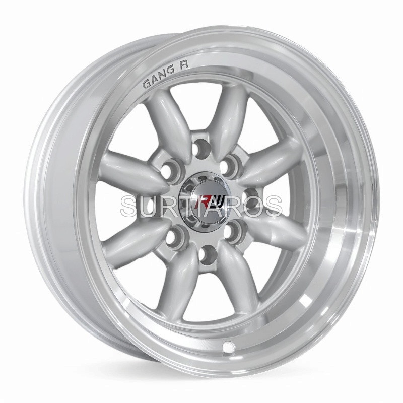 Aro 13x8" 8x100/114.3 ET-7 CB73.1 Plateado con Labio Pulido