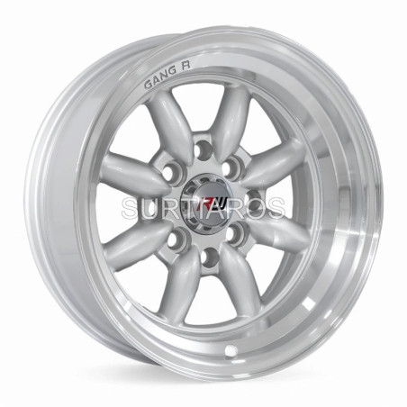 Aro 13x8" 8x100/114.3 ET-7 CB73.1 Plateado con Labio Pulido