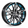 Aro 15x7" 8x100/108 ET20 CB73.1 Negro Maquinado con Detalle Azul