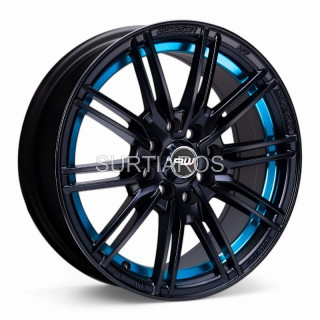 Aro 15x7" 8x100/114.3 ET35 CB73.1 Negro Mate con Detalle Azul