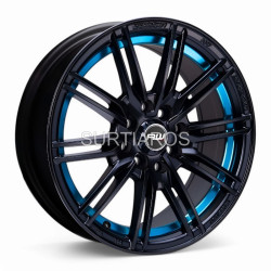 Aro 15x7" 8x100/114.3 ET35 CB73.1 Negro Mate con Detalle Azul