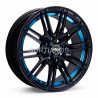 Aro 15x7" 8x100/114.3 ET35 CB73.1 Negro Mate con Detalle Azul