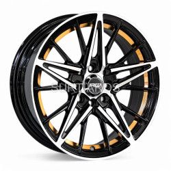 Aro 15x7" 8x100/108 ET20 CB73.1 Negro Maquinado con Detalle Naranja