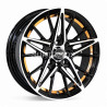 Aro 15x7" 8x100/108 ET20 CB73.1 Negro Maquinado con Detalle Naranja