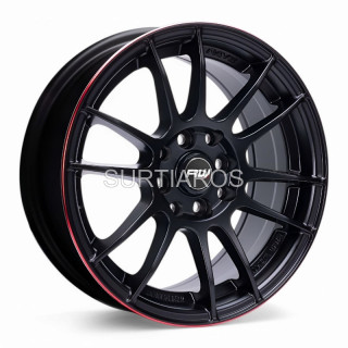 Aro 15x7" 8x100/114.3 ET35 CB73.1 Negro Mate con Línea Roja