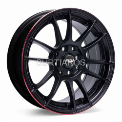 Aro 15x7" 8x100/114.3 ET35 CB73.1 Negro Mate con Línea Roja