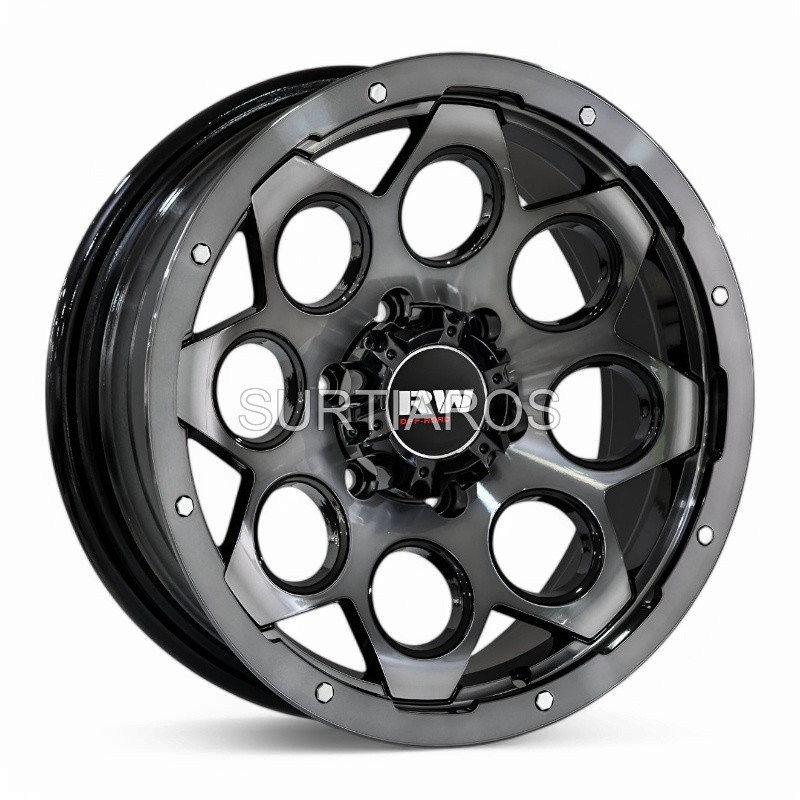 Aro 17x9" 6x139.7 ET0 CB110.5 Negro con Cara Negra Maquinada