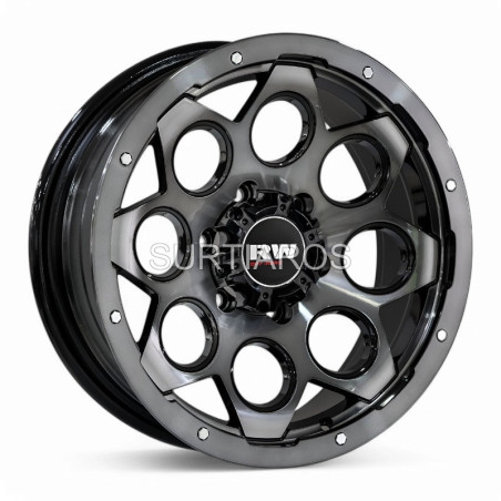 Aro 17x9" 6x139.7 ET0 CB110.5 Negro con Cara Negra Maquinada