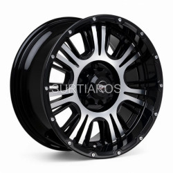 Aro 15x7" 5x114.3 ET0 CB73.1 Negro Maquinado con Remaches