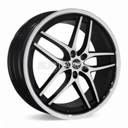 Aro 22x9" 5x114.3 ET35 CB73.1 Negro Maquinado con Labio Pulido