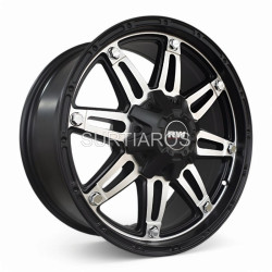 Aro 17x8" 12x135/139.7 ET0 CB110.5 Negro Mate Maquinado con Remaches