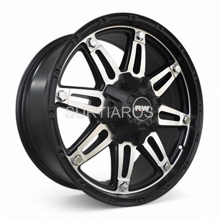 Aro 17x8" 12x135/139.7 ET0 CB110.5 Negro Mate Maquinado con Remaches