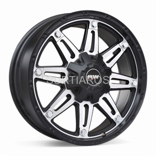 Aro 18x8" 10x114.3/120 ET0 CB73.1 Negro Mate Maquinado con Remaches