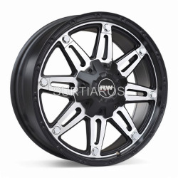 Aro 18x8" 10x114.3/120 ET0 CB73.1 Negro Mate Maquinado con Remaches