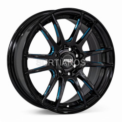 Aro 15x6.5" 8x100/114.3 ET38 CB73.1 Negro con Fresado Azul
