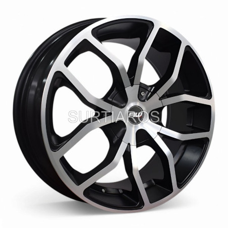 Aro 22x9.5" 5x114.3 ET15 CB73.1 Negro Mate Maquinado