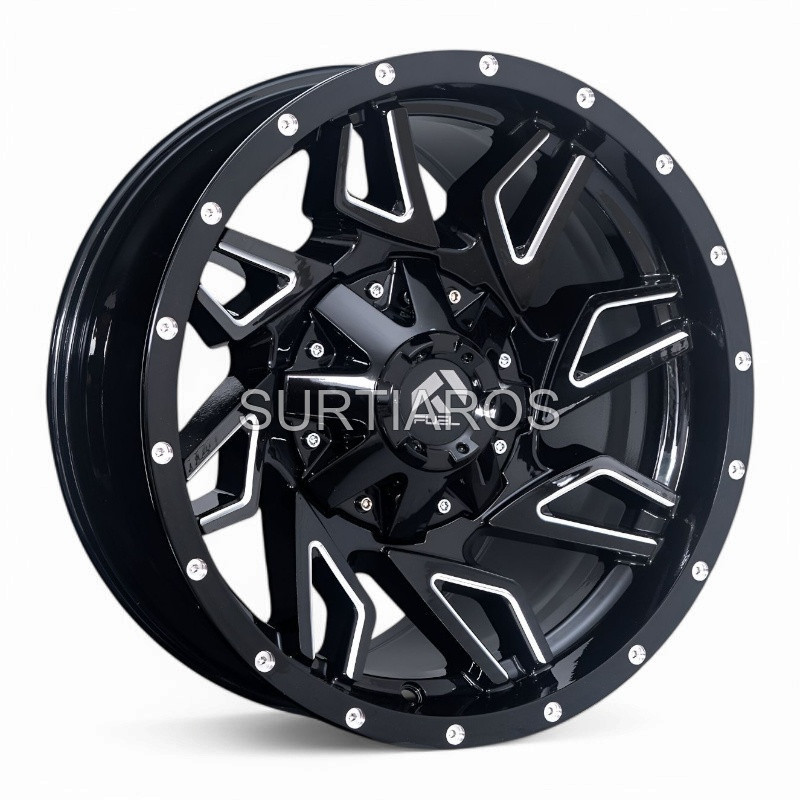 Aro 16x8.5" 6x139.7 ET0 CB110.1 Negro Fresado