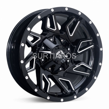 Aro 16x8.5" 6x139.7 ET0 CB110.1 Negro Fresado