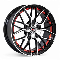 Aro 15x7" 4x100 ET35 CB73.1 Negro Maquinado con Detalle Rojo
