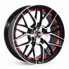 Aro 15x7" 4x100 ET35 CB73.1 Negro Maquinado con Detalle Rojo