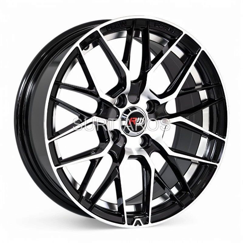 Aro 15x7" 4x100 ET35 CB73.1 Negro Maquinado con Detalle Pulido