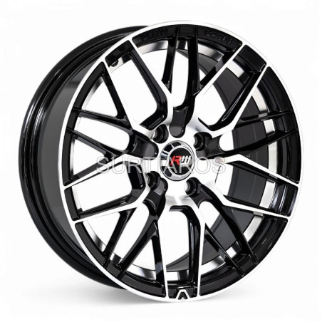 Aro 15x7" 4x100 ET35 CB73.1 Negro Maquinado con Detalle Pulido