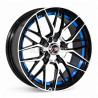 Aro 15x7" 4x100 ET35 CB73.1 Negro Maquinado con Detalle Azul