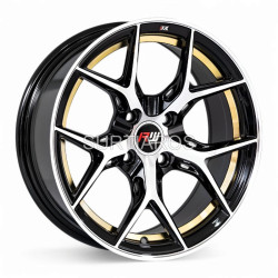 Aro 15x7.5" 4x100 ET25 CB73.1 Negro Maquinado con Detalle Dorado