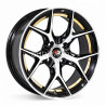 Aro 15x7.5" 4x100 ET25 CB73.1 Negro Maquinado con Detalle Dorado