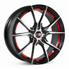 Aro 17x7.5" 8x100/114.3 ET40 CB73.1 Negro Maquinado con Detalle Rojo