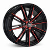 Aro 16x7.5" 8x100/114.3 ET33 CB73.1 Negro Mate Maquinado con Detalle Rojo