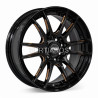 Aro 15x6.5" 8x100/114.3 ET38 CB73.1 Negro con Fresado Dorado
