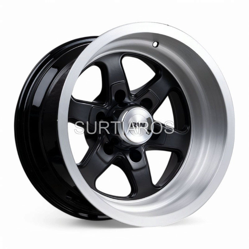 Aro 16x8.5" 6x139.7 ET-44 CB110.5 Negro con Labio Pulido