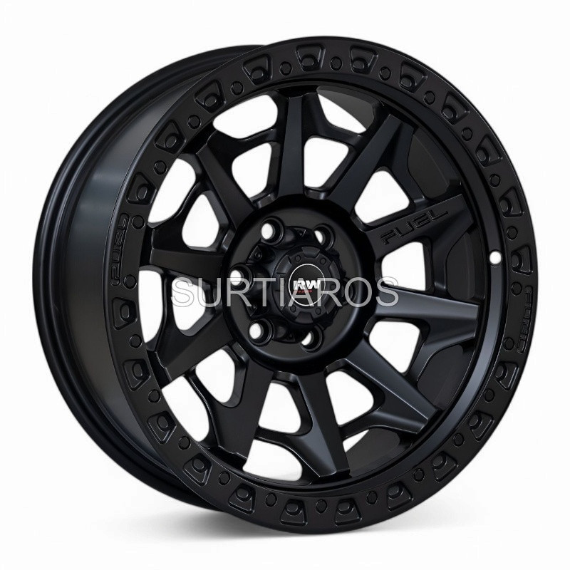 Aro 17x9" 6x114.3 ET0 CB83.7 Negro Mate con Remaches