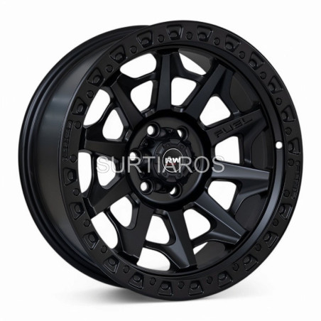 Aro 17x9" 6x114.3 ET0 CB83.7 Negro Mate con Remaches