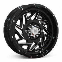 Aro 15x8" 5x114.3 ET-10 CB83.6 Negro Maquinado con Remaches