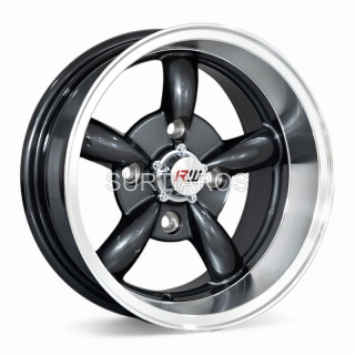 Aro 13x7" 4x114.3 ET-7 CB73.1 Gris Oscuro con Labio Pulido