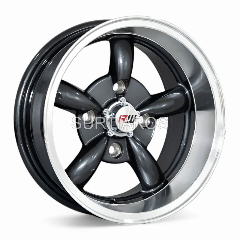 Aro 13x7" 4x114.3 ET-7 CB73.1 Gris Oscuro con Labio Pulido