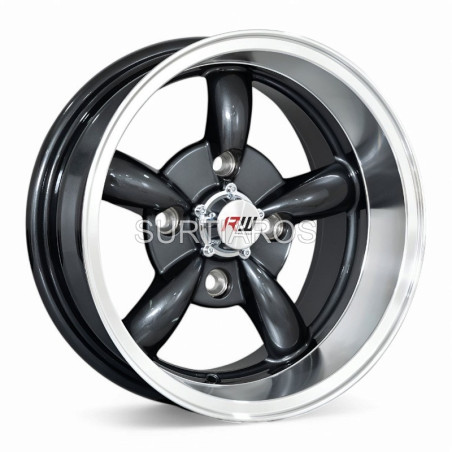 Aro 13x7" 4x114.3 ET-7 CB73.1 Gris Oscuro con Labio Pulido