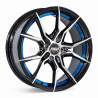 Aro 15x7" 4x100 ET35 CB73.1 Negro Maquinado con Detalle Azul