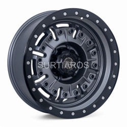 Aro 17x9" 6x139.7 ET0 CB106.1 Gris Mate con Aro Negro