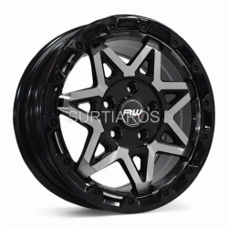 Aro 15x8" 5x114.3 ET35 CB73.1 Negro Maquinado con Remaches